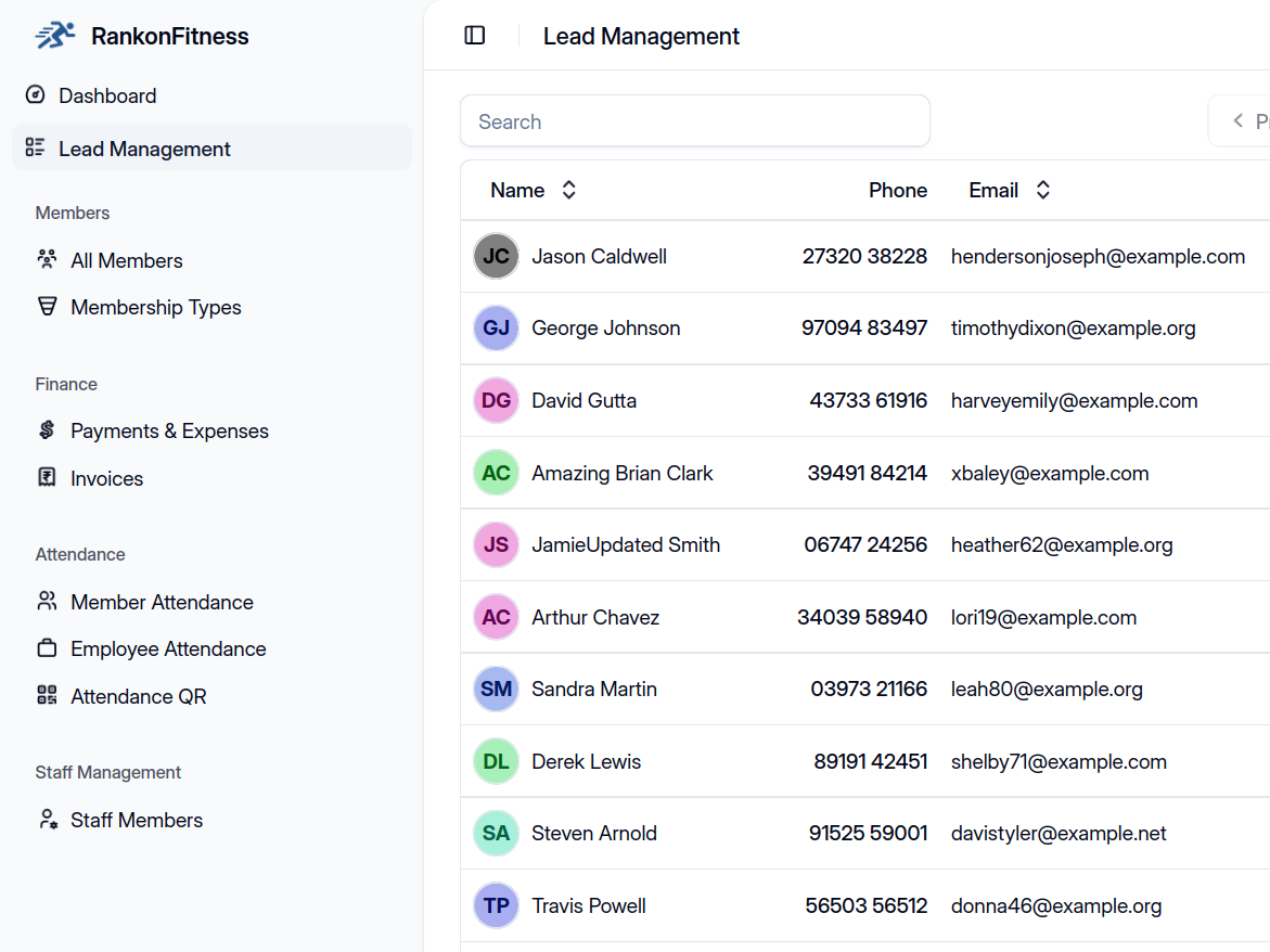 RankonFitness dashboard mockup